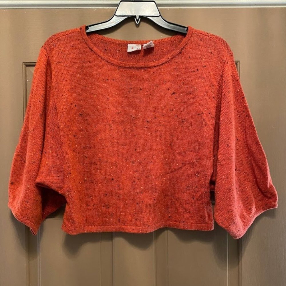 Sady & Lu burnt orange oversized crop sweater